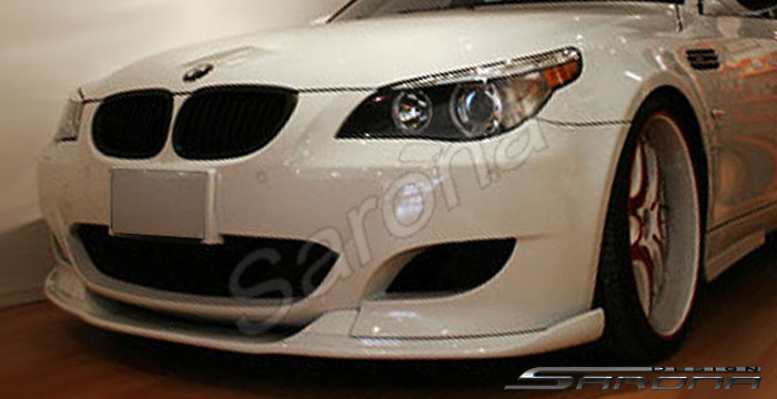 Custom BMW 5 Series Front Bumper Add-on  Sedan Front Lip/Splitter (2004 - 2010) - $390.00 (Part #BM-013-FA)